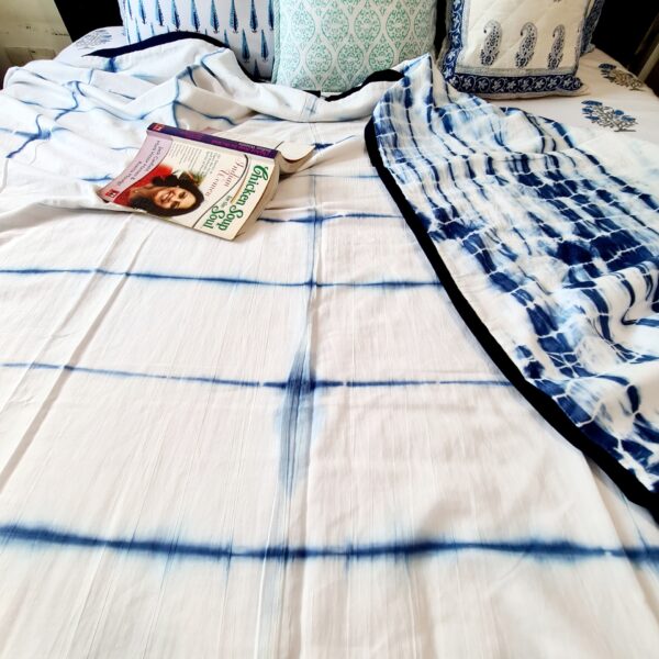 Shibori Muslin Dohar ( Summer Blanket/ AC Blanket)- Double Size - Image 2
