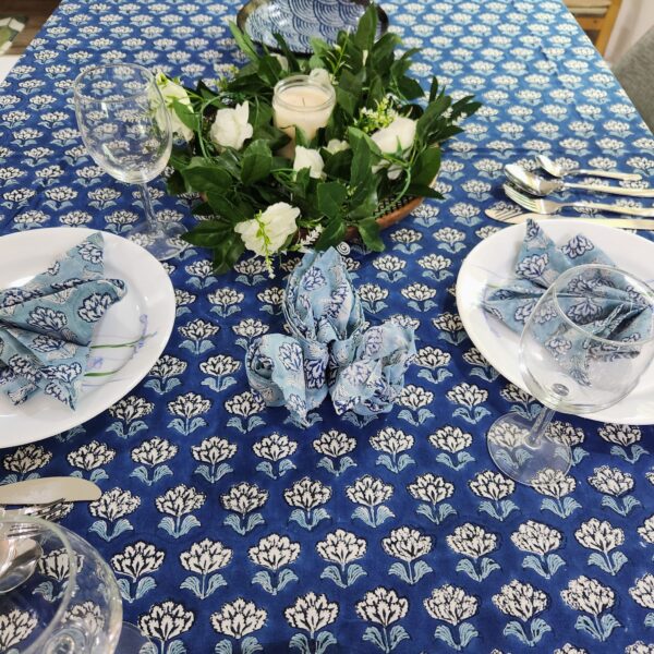 Blue Butas rectangle Tablecloth -6 seater and 8 seater & Round 4 Seater - Image 4